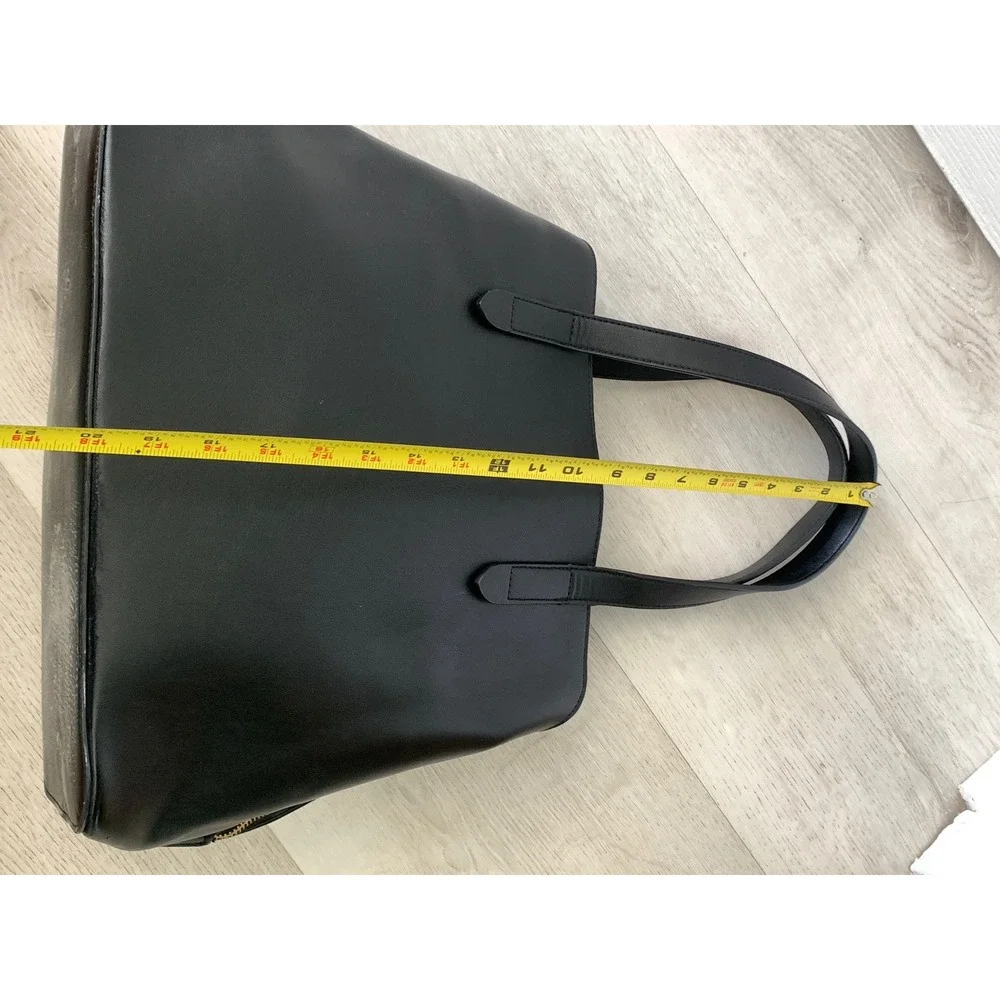 Fawn Design Black large Faux Leather Tote Minimalist diaper bag Shoulder black